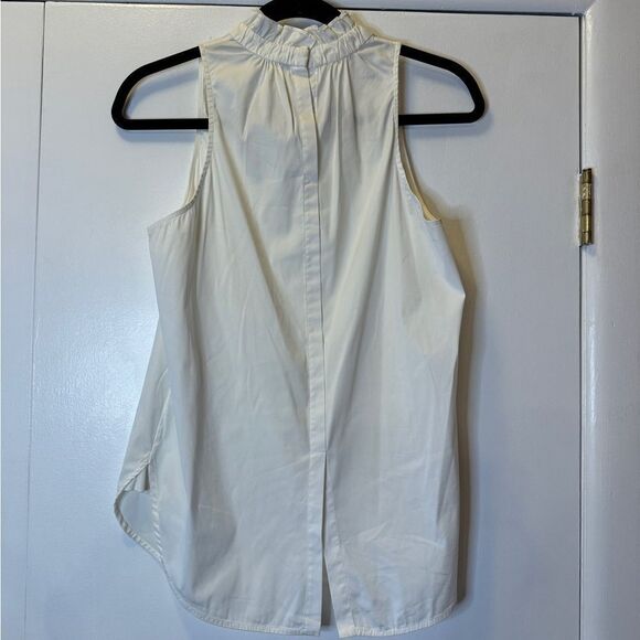 A.L.C. Sleeveless Cotton Ruffle Pullover Blouse White Women’s  Size Medium - Picture 2 of 7